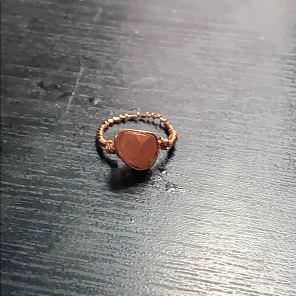 homemade Jewelry - Handmade Orange Quartz Crystal Ring (Copper Wire)